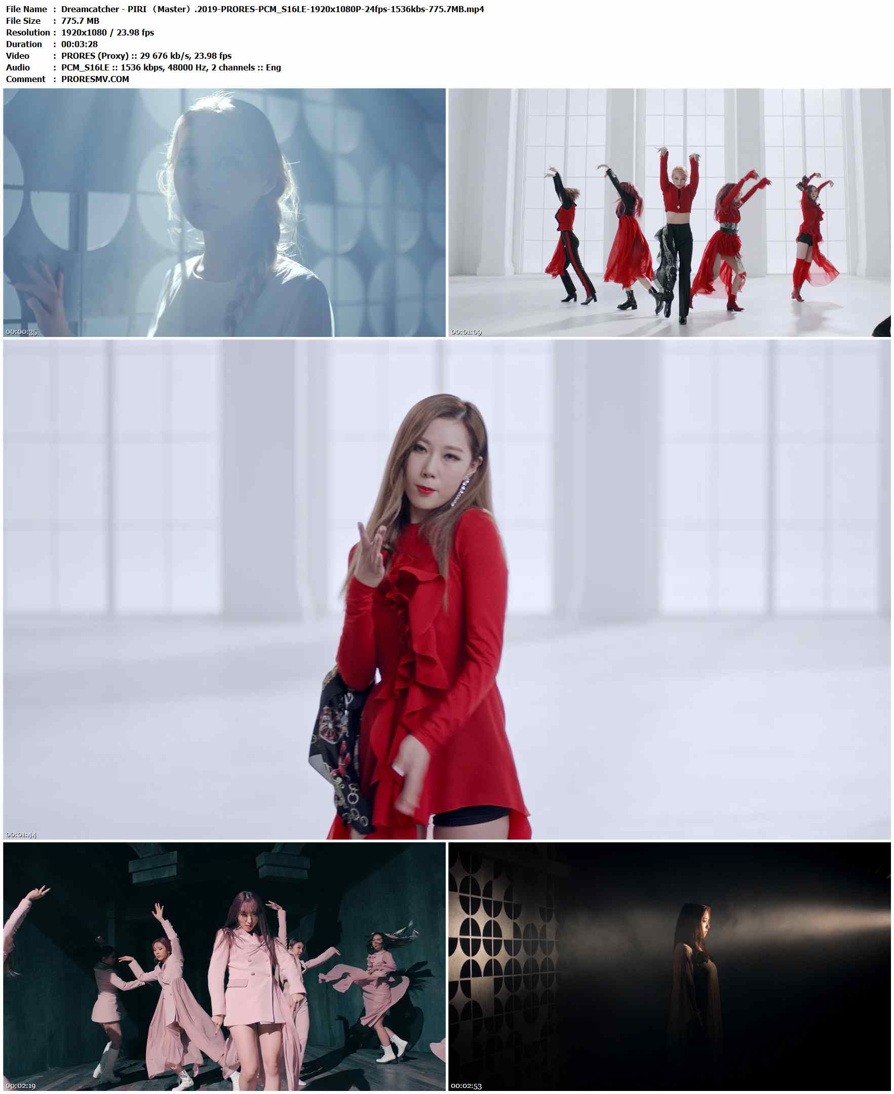 Dreamcatcher - PIRI （Master）.2019-PRORES-PCM_S16LE-1920x1080P-24fps-1536kbs-775.7MB官方MV_高清MV